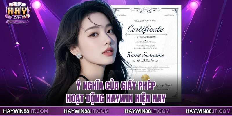 Ý nghĩa của giấy phép hoạt động Haywin hiện nay